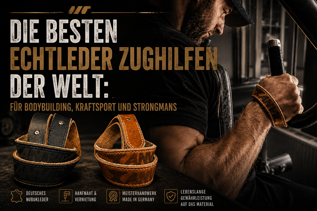 Echtleder Zughilfen Made in Germany - Bodybuilding, Kraftsport und mehr!